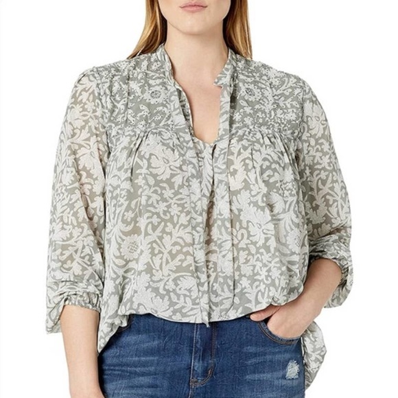 Lucky Brand Beaded Peasant Blouse Sage Green
Women's Size 3X Tassel Tie Boho - Picture 3 of 13